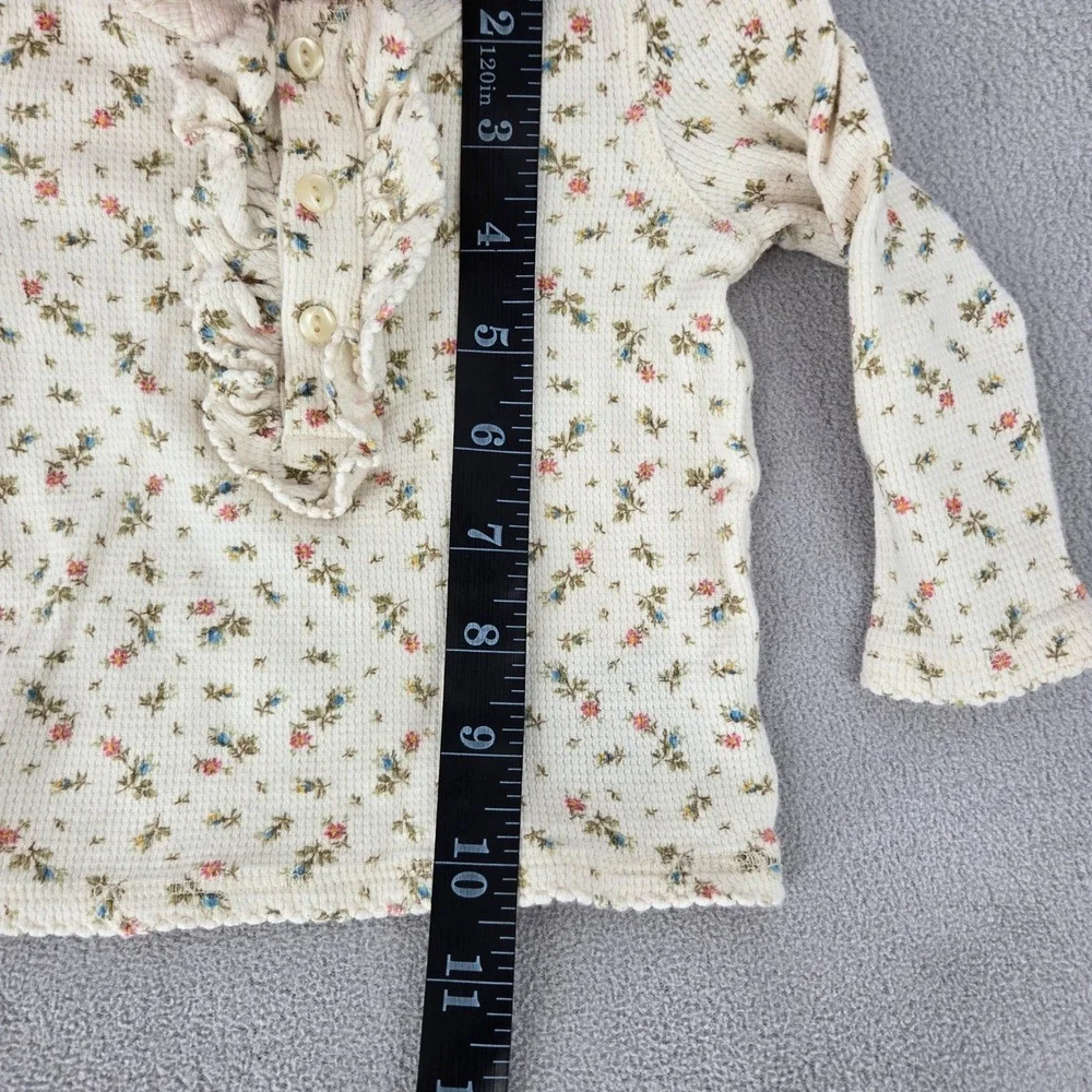 Ralph Lauren Baby 9M Floral Waffle Knit Ruffle Top Cottagecore